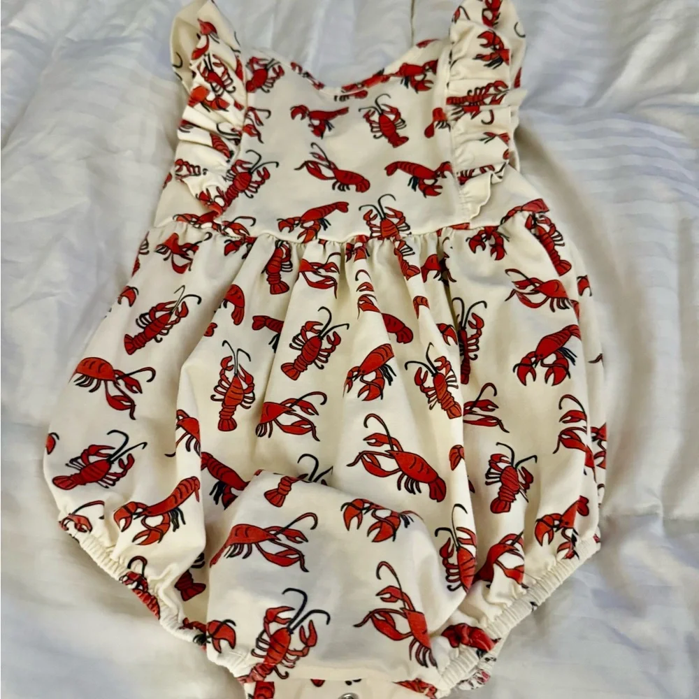 Ollie Jay Red Lobster Print Kids One Piece - Picture 3 of 5